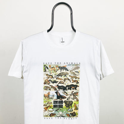 Retro 90s Safari T-Shirt White Small