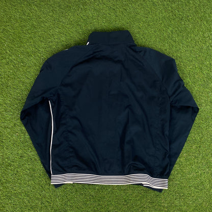 00s Nike Piping Tracksuit Set Jacket + Joggers Blue Womens XL