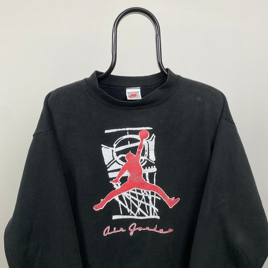 90s Nike Jordan Sweatshirt Black Medium