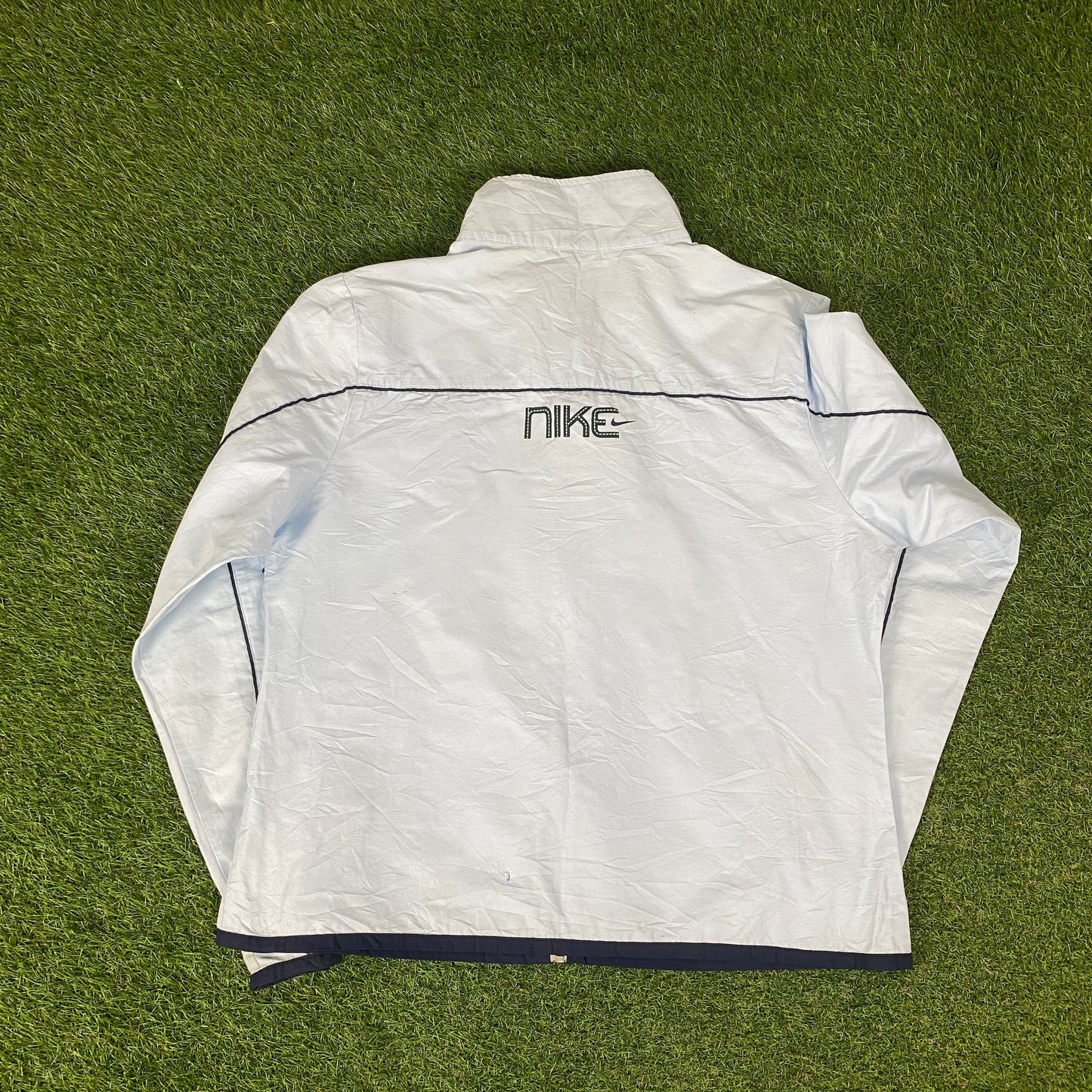 00s Nike Piping Tracksuit Jacket + Joggers Set Baby Blue Large