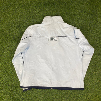 00s Nike Piping Tracksuit Jacket + Joggers Set Baby Blue Large