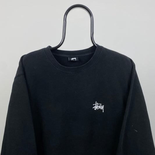 Retro 00s Stussy Sweatshirt Black Large