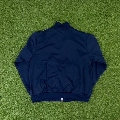 00s Nike Piping Windbreaker Jacket + Joggers Tracksuit Set Blue XS