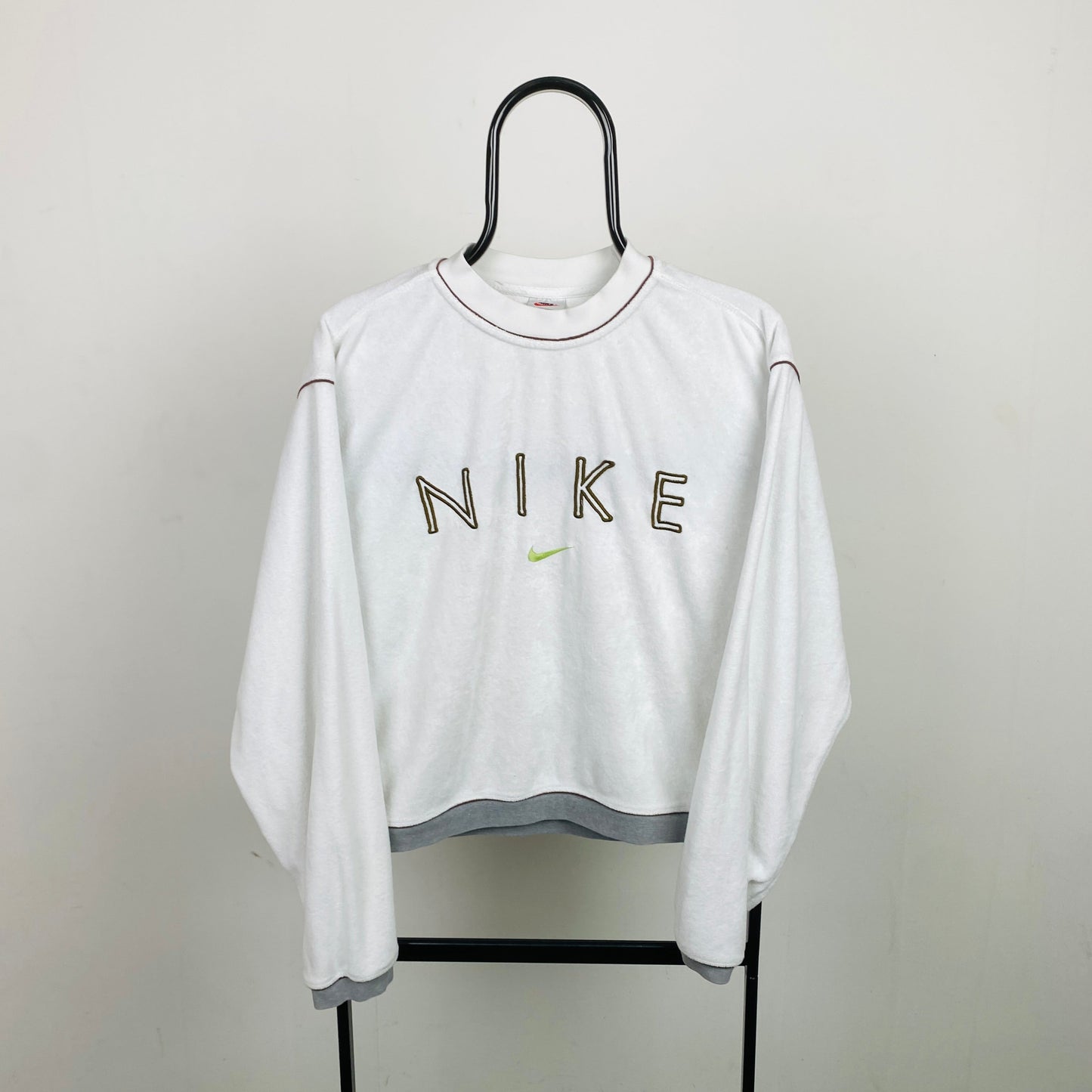 90s Nike Towelling Sweatshirt White XS