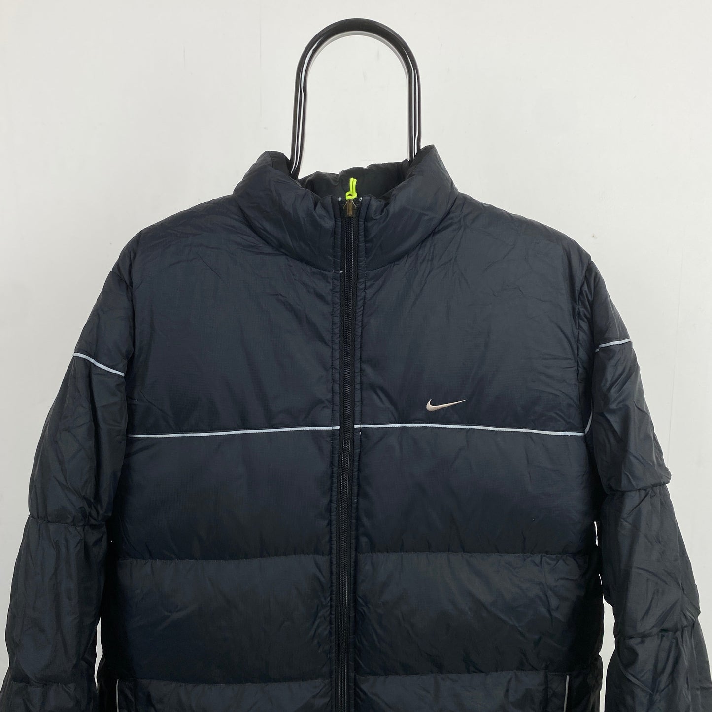 00s Nike Reversible Piping Puffer Jacket Coat Black XL