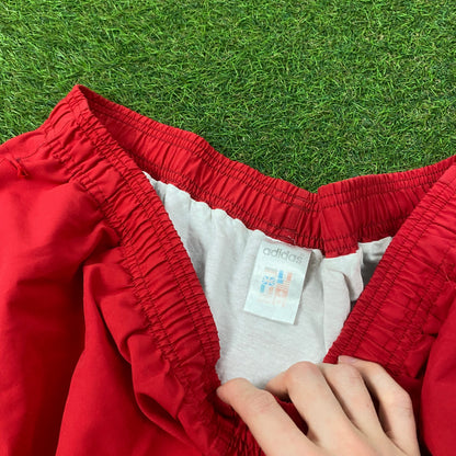 90s Adidas Trefoil Shorts Red Large