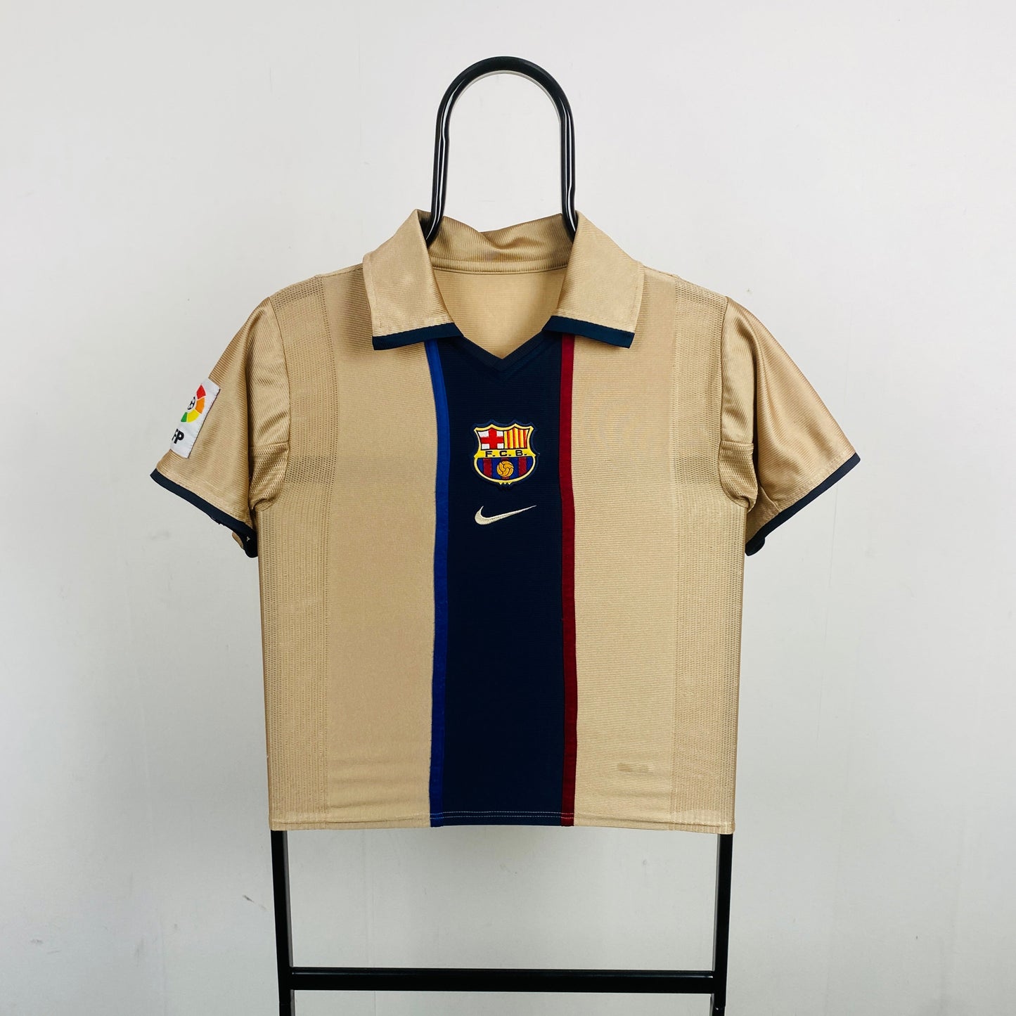 90s Nike Barcelona Football Shirt T-Shirt Gold XS