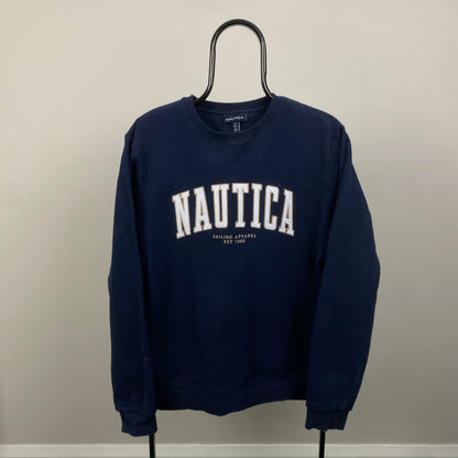 90s Nautica Sweatshirt Blue Large