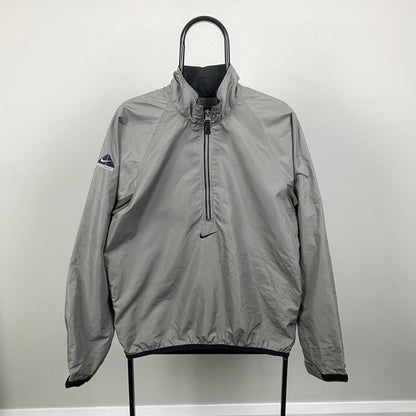 90s Nike ACG Packable Windbreaker Coat Jacket Grey Medium