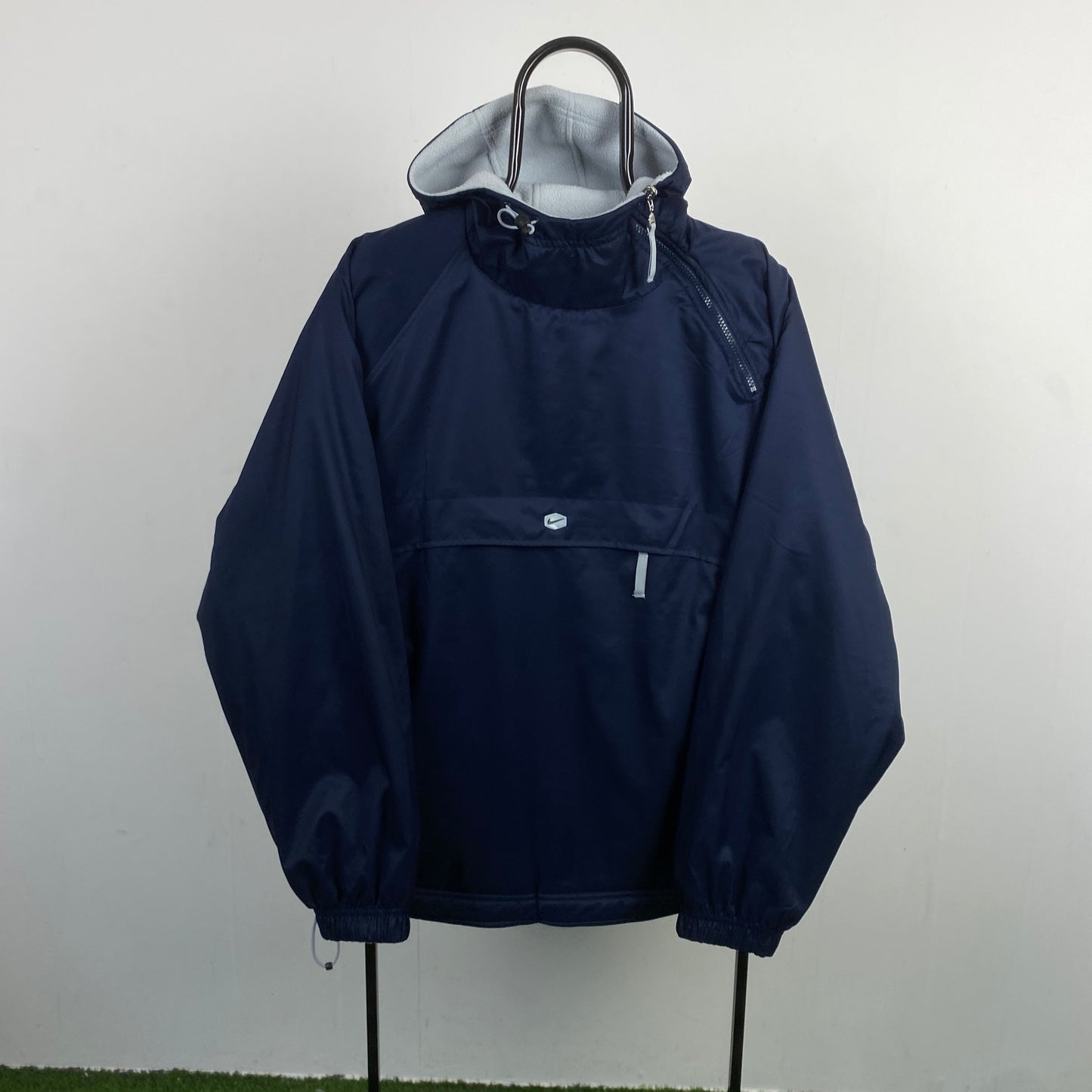 00s Nike Reversible Sidewinder Fleece Coat Jacket Blue Small