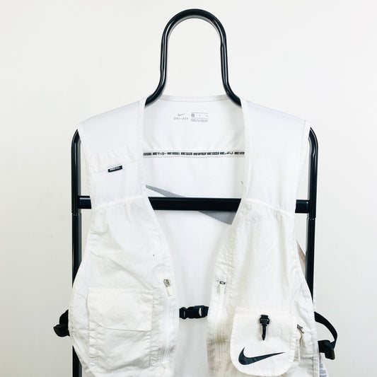 00s Nike Running Vest Gilet Jacket White Small