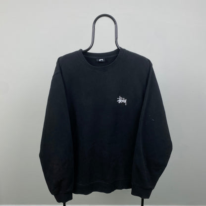 Retro 00s Stussy Sweatshirt Black Large