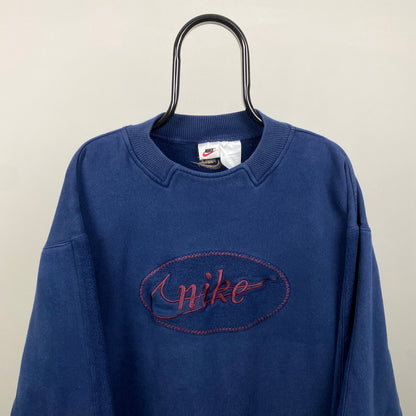 90s Nike Sweatshirt Blue Large