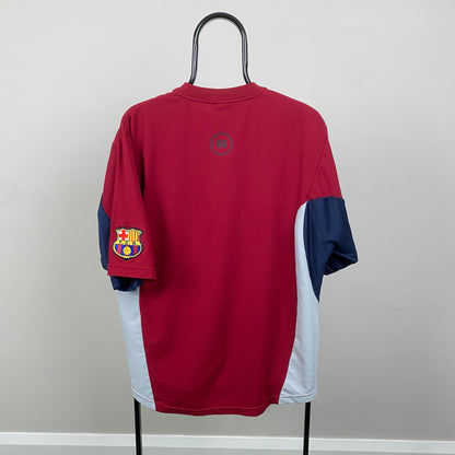 90s Nike Barcelona Football Shirt T-Shirt Red Large