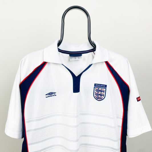 Retro Umbro England Football Shirt T-Shirt White XL