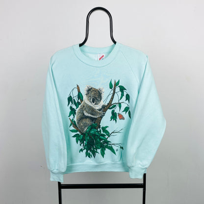 Retro Jerzees Koala Sweatshirt Baby Blue Large