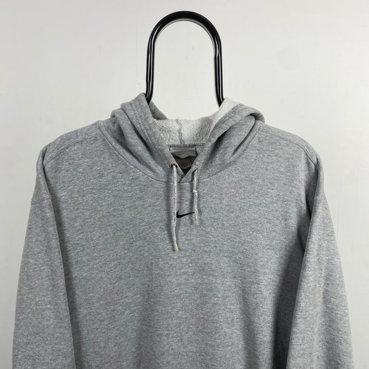 00s Nike Centre Swoosh Hoodie Grey XL