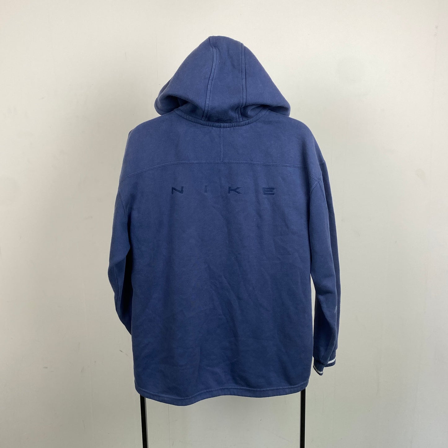 90s Nike 1/4 Zip Hoodie Blue Small
