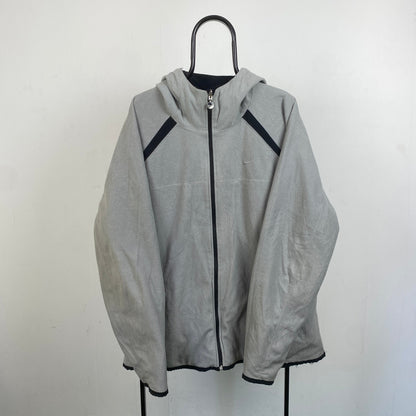 00s Nike Reversible Fleece Coat Jacket Black XL