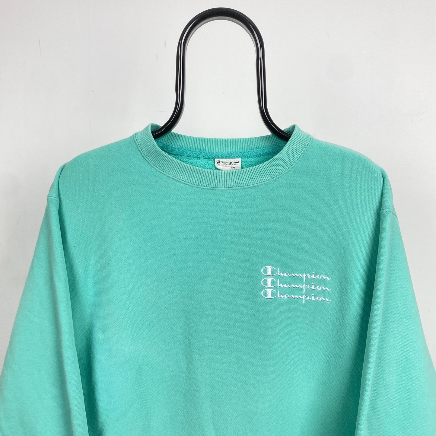 Retro Champion Sweatshirt Green Medium