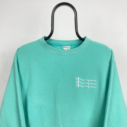 Retro Champion Sweatshirt Green Medium