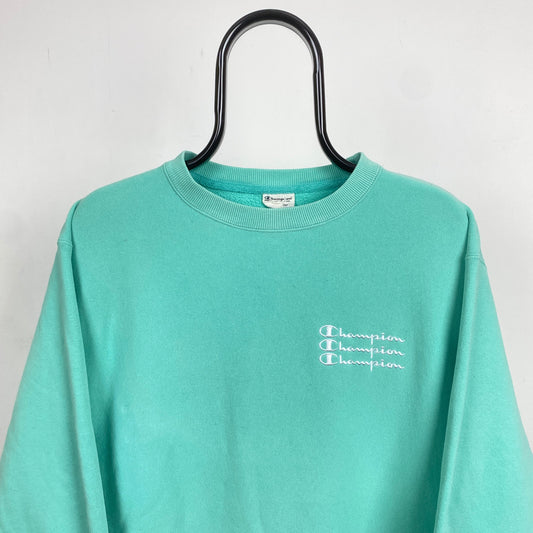 Retro Champion Sweatshirt Green Medium
