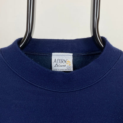 Retro Flower Sweatshirt Blue Small