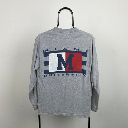 Retro Miami University T-Shirt Grey Small