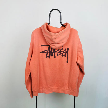Retro 00s Stussy Hoodie Pink Large
