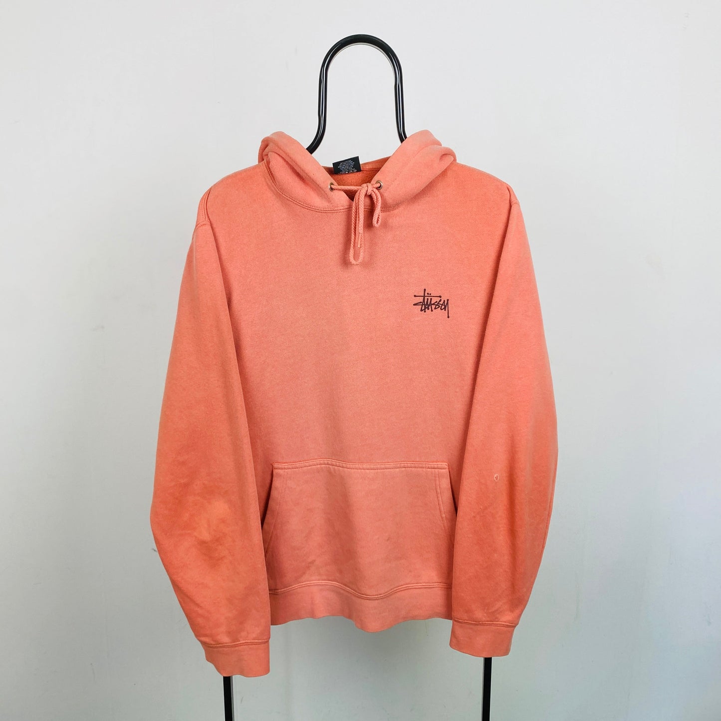 Retro 00s Stussy Hoodie Pink Large