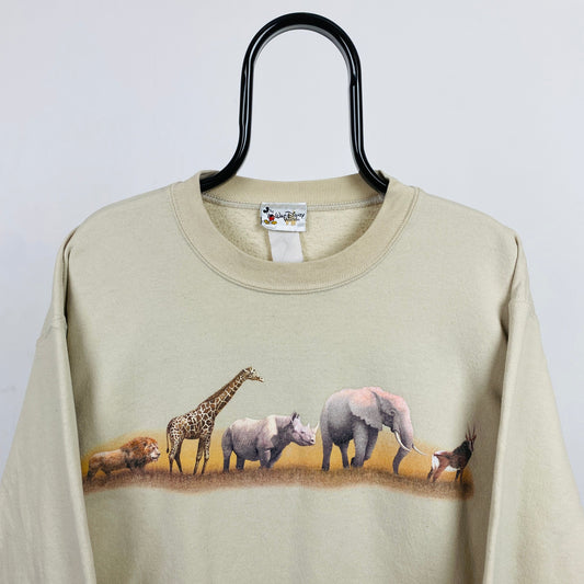 Retro Disney Safari Sweatshirt Brown Large