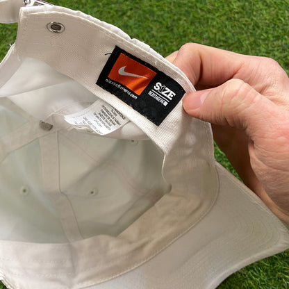 Vintage 90s Nike Metal Swoosh Hat White