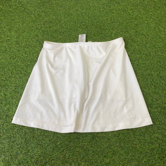 90s Adidas Tennis Skirt Skort White Medium UK8/10
