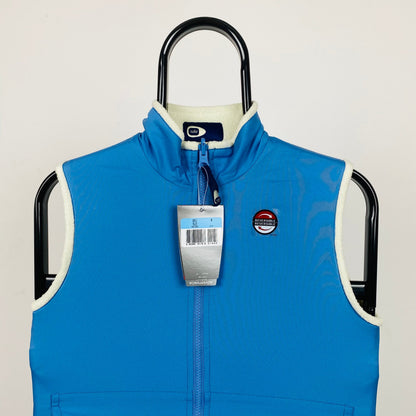 90s Nike Reversible Fleece Gilet Jacket Baby Blue XS
