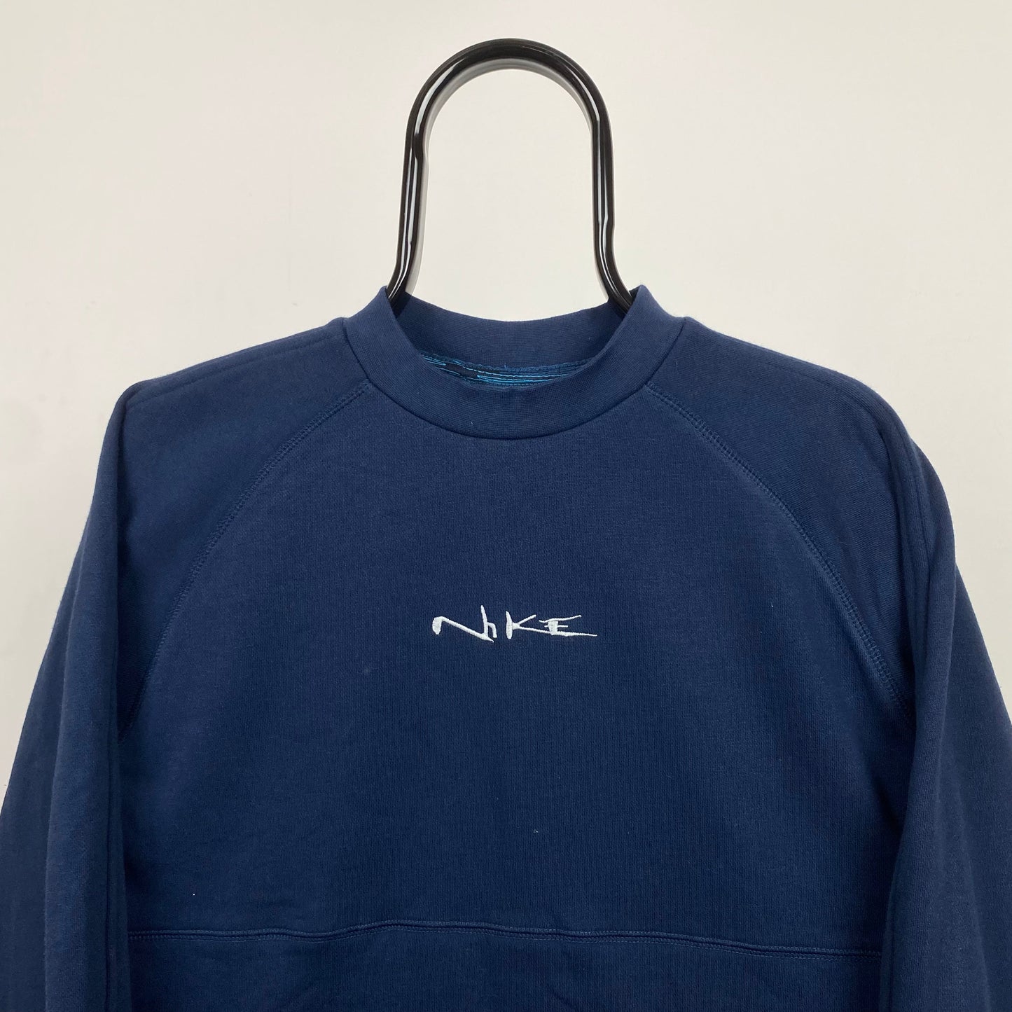 00s Nike Script Sweatshirt Blue XS