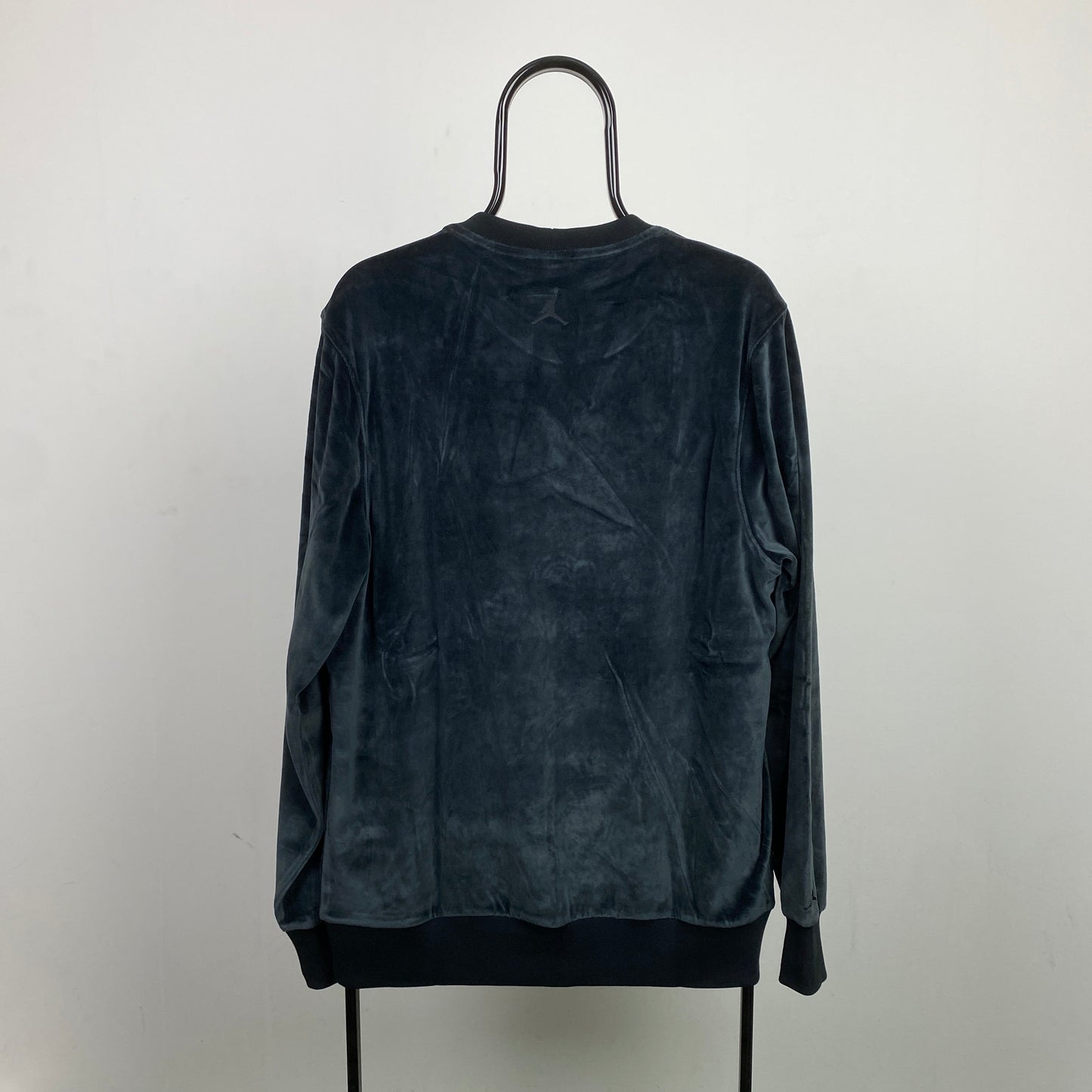00s Nike Velour Sweatshirt Black Small