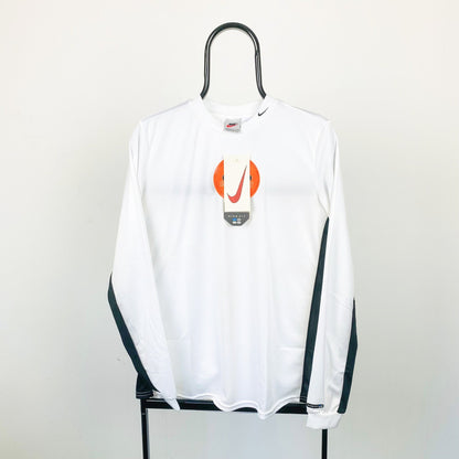 90s Nike Mock Neck Long Sleeve T-Shirt White Medium