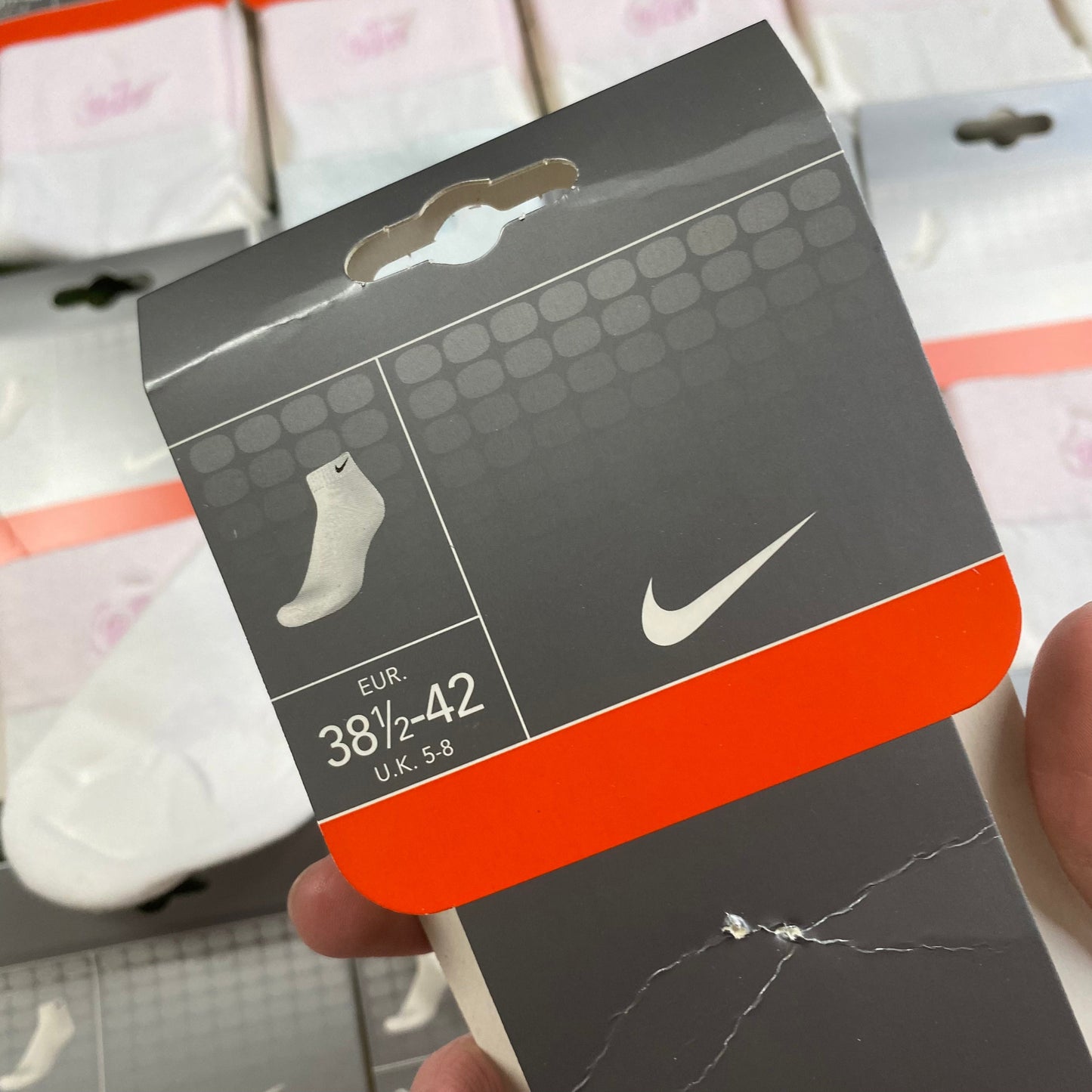 Vintage 00s Nike Socks White Pink UK3-8
