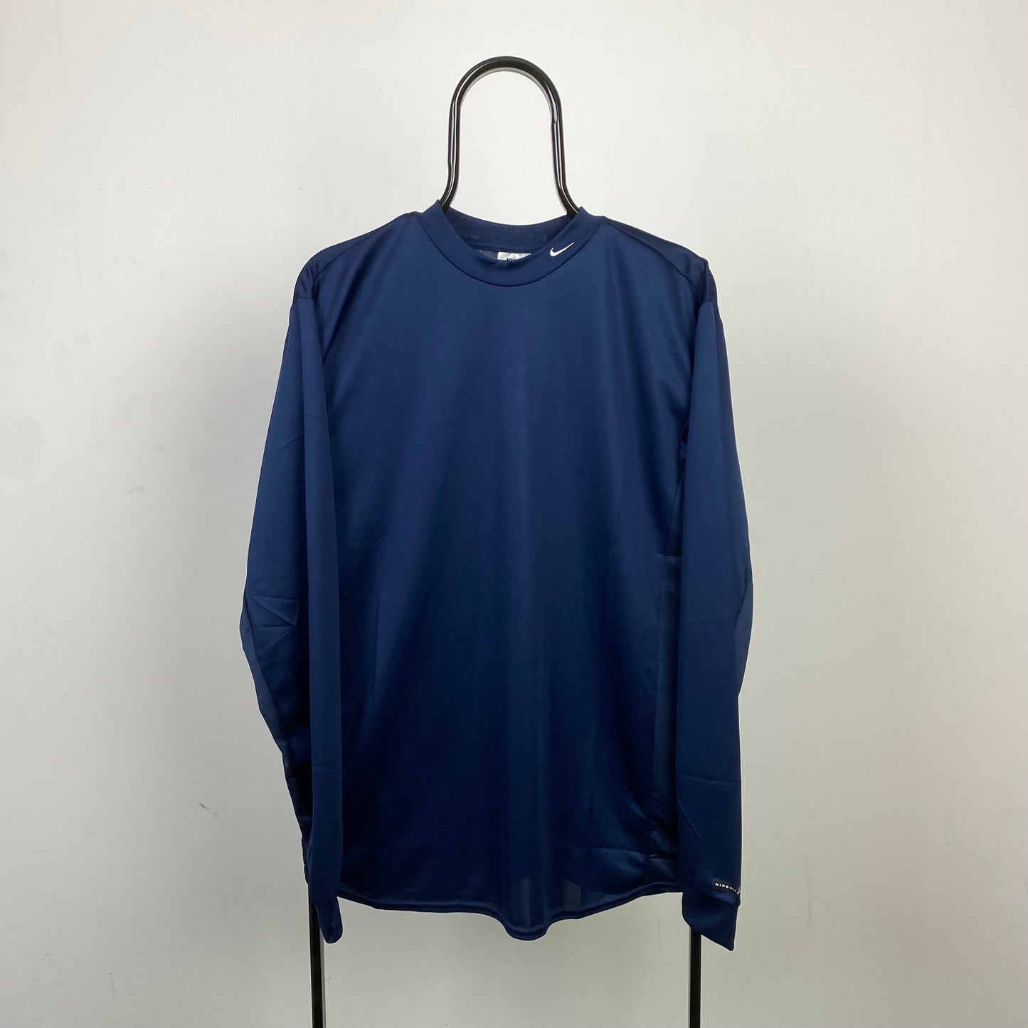 90s Nike Mock Neck Longsleeve T-Shirt Blue Medium
