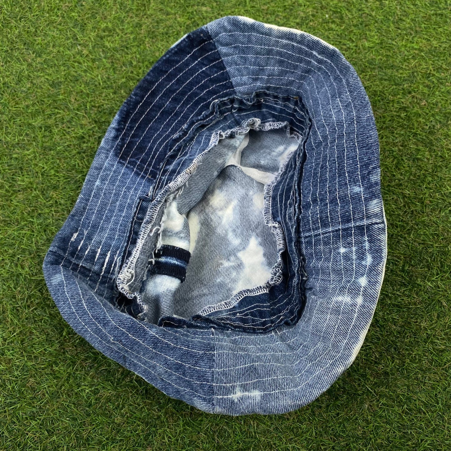 90s Retro Denim Bucket Hat Blue