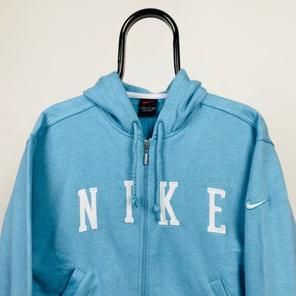 90s Nike Zip Hoodie Blue Large
