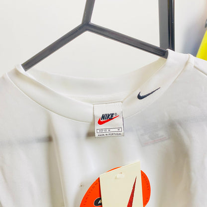 90s Nike Mock Neck Long Sleeve T-Shirt White Medium