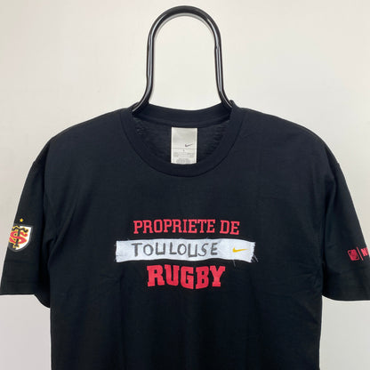 00s Nike Toulouse Rugby T-Shirt Black Medium