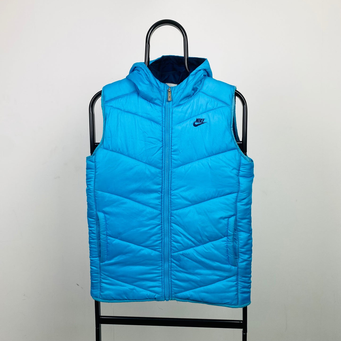 Vintage Nike Puffer Gilet Jacket Blue XS