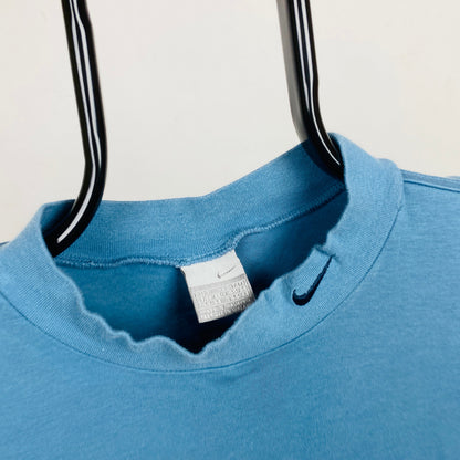 00s Nike Mock Neck Sweatshirt Blue Small