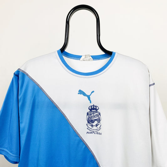 Retro Puma Pampliega Football Shirt T-Shirt Blue XL