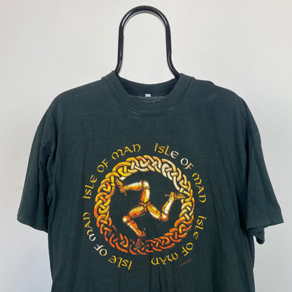 Vintage Isle of Man T-Shirt Black Medium