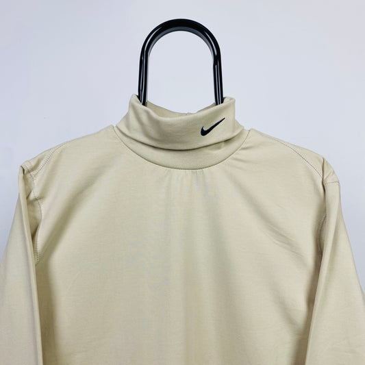 90s Nike Mock Neck Sweatshirt Brown Small