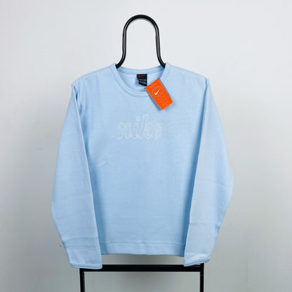 90s Nike Sweatshirt Baby Blue Large