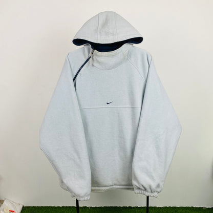 90s Nike Sidewinder Reversible Fleece Coat Jacket Baby Blue XL